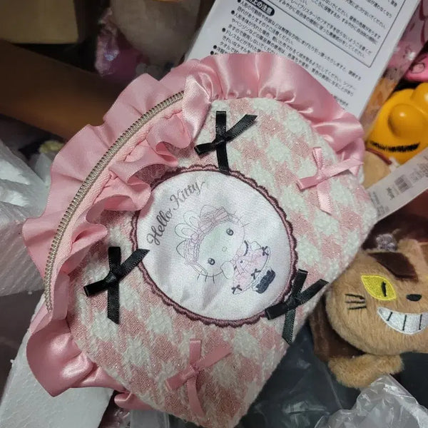 [BUNJANG] Hello Kitty Pouch Pink Check / 헬로키티 파우치 핑크 체크