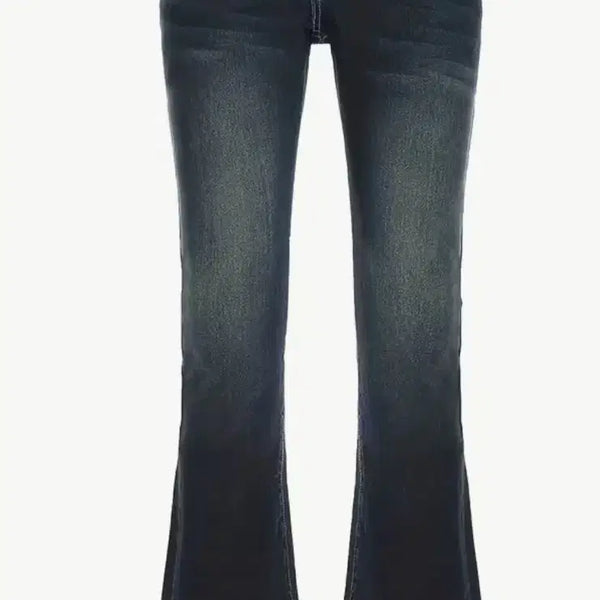 [BUNJANG] Two-Button Low-Rise Bootcut Jeans / 투버튼 로우라이즈