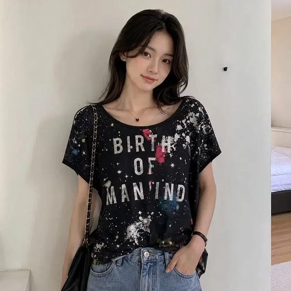 [BUNJANG] Black Printing T-Shirt / 블랙 프린팅 티셔츠