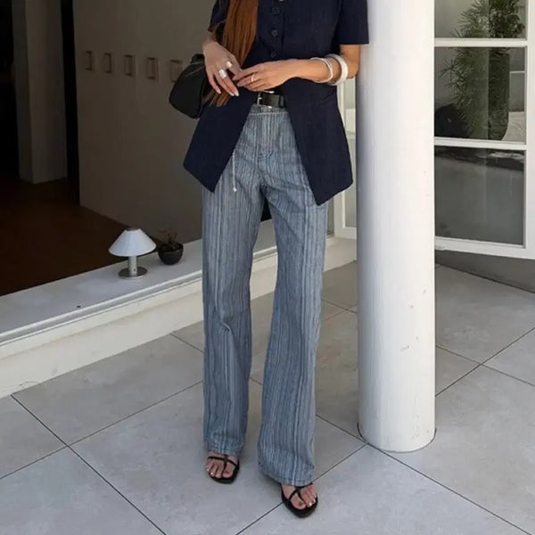 [BUNJANG] Lehas Stripe Straight Leg Jeans / 르하스 스트라이프 스트레이트 진