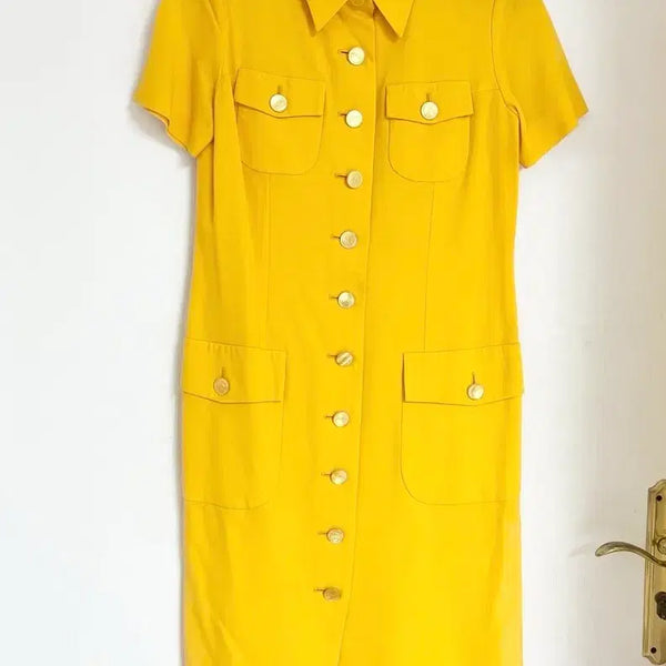 [BUNJANG] Yves Saint Laurent Mother-of-Pearl Button Dress Cardigan / 정품)입생로랑 생로랑 자개버튼 원피스 겸 가디건