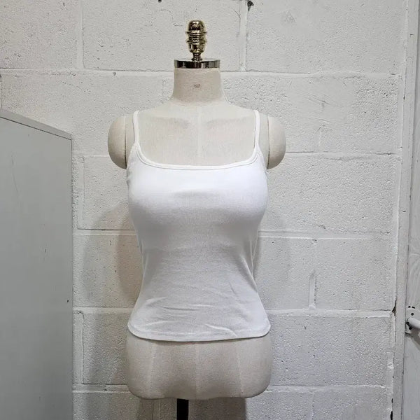 [BUNJANG] Soft Built-in Cup Camisole - White / 캡내장 부드러운 나시1- 화이트