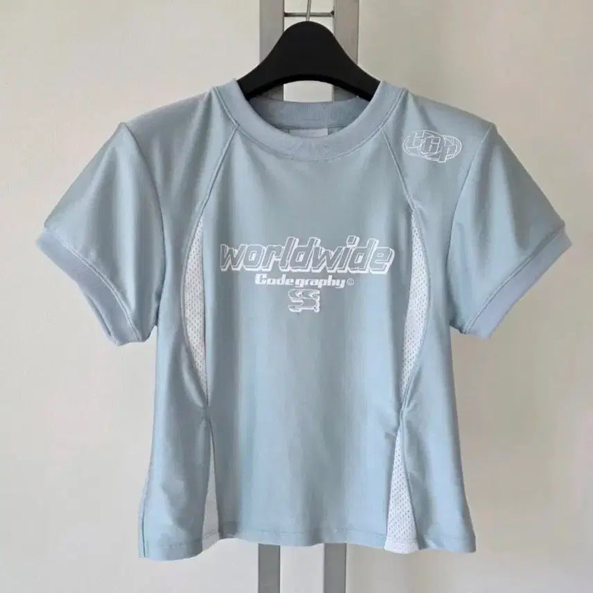 [BUNJANG] Codegraphy Mesh Colorblock Short Sleeve T-Shirt - Size S (New) / 코드그라피 메쉬 배색 반팔 티셔츠-S(새제품)