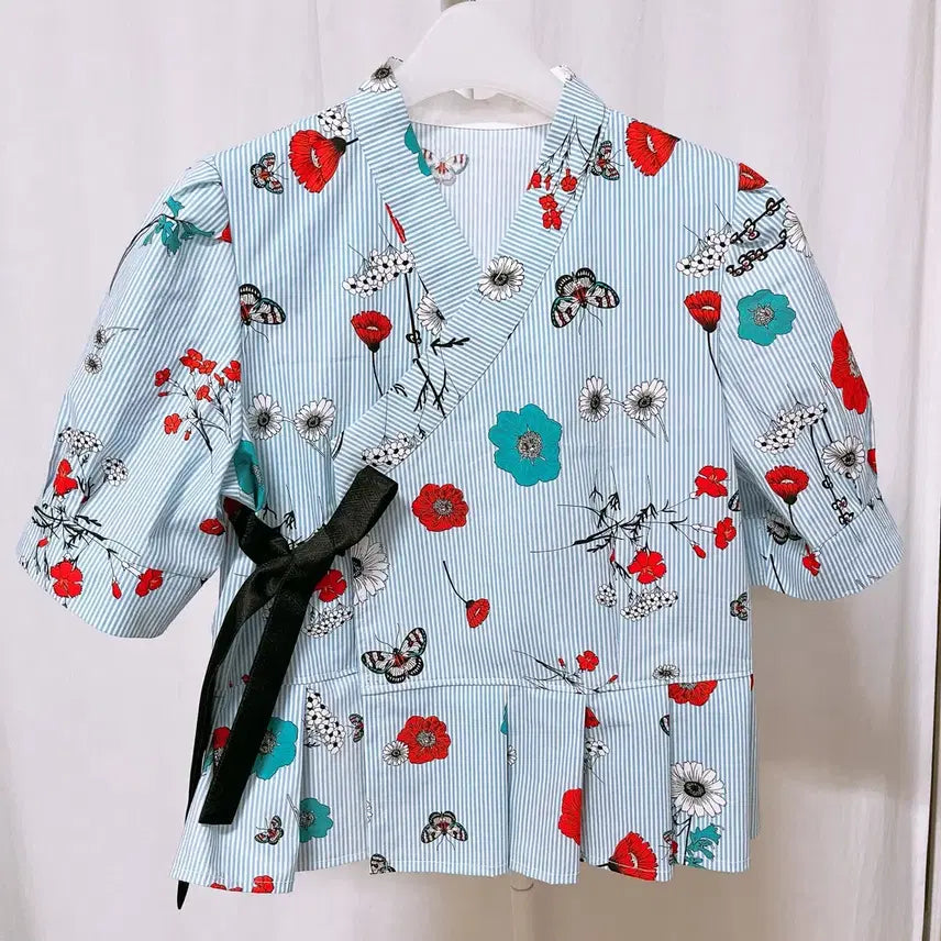 [BUNJANG] Handmade Korean Traditional Jacket Blouse - New / 저고리 블라우스(핸드메이드 새상품)