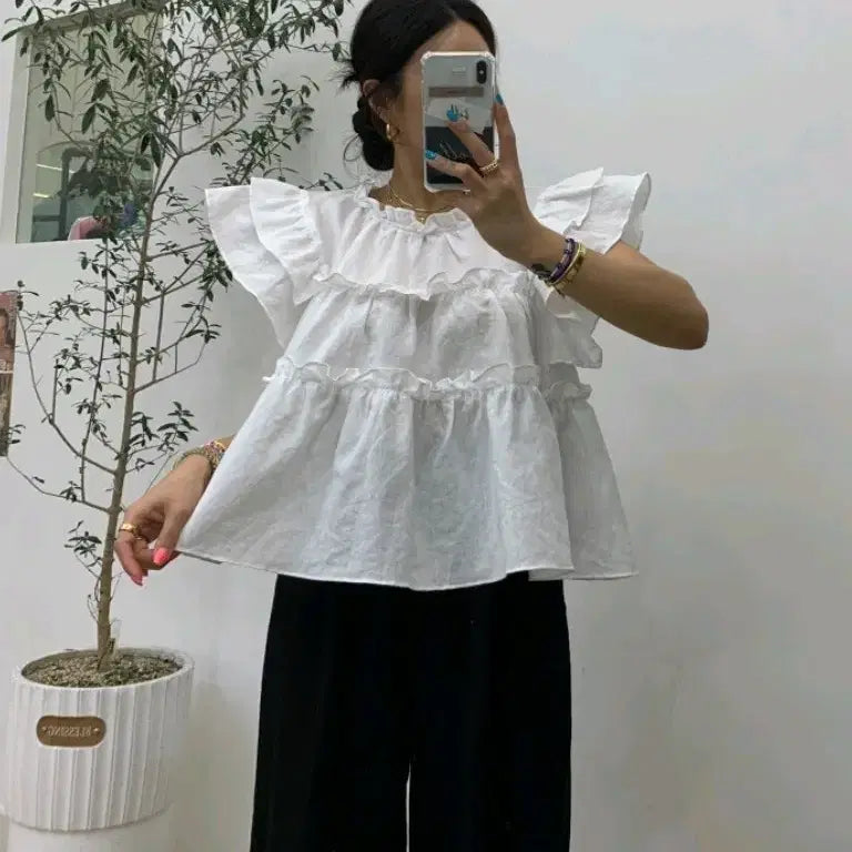[BUNJANG] Bel201 Frill Blouse / 벨201 프릴블라우스