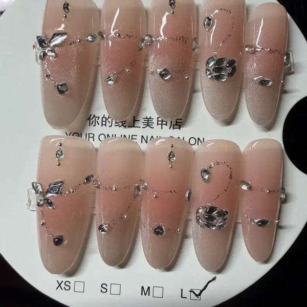 [BUNJANG] Custom Handmade Nail Tips - Size L / 네일팁 판매 길이 3 사이즈 L