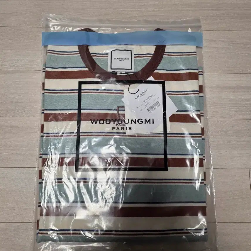 [BUNJANG] WooYoungMi Striped T-Shirt Mint Size 46 / 우영미 스트라이프 티셔츠 민트  46 새제품