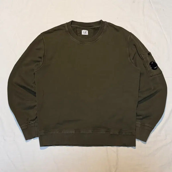 [BUNJANG] CP Company Lens Logo Sweatshirt Khaki Olive / CP 컴퍼니 맨투맨 스웻셔츠 카키 올리브