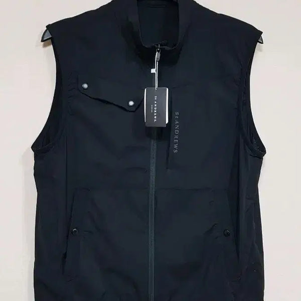 [BUNJANG] St Andrews Men's Perforated Mix Zip-Up Vest Black L / 세인트앤드류스 남성 타공 믹스 집업 베스트  (새상품)