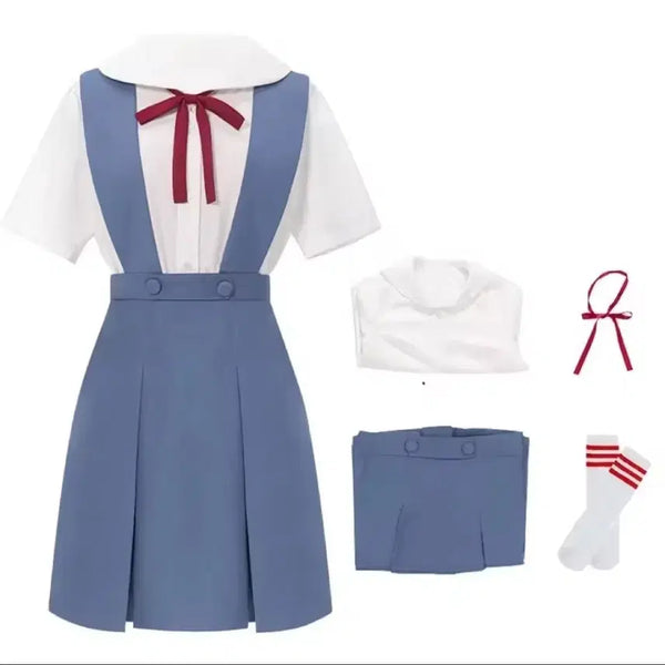 [BUNJANG] Evangelion Asuka Rei School Uniform Cosplay Costume / 인터페이스 포함) 에반게리온 아스카 레이 교복 졸업앨범졸사 코스프레 의상