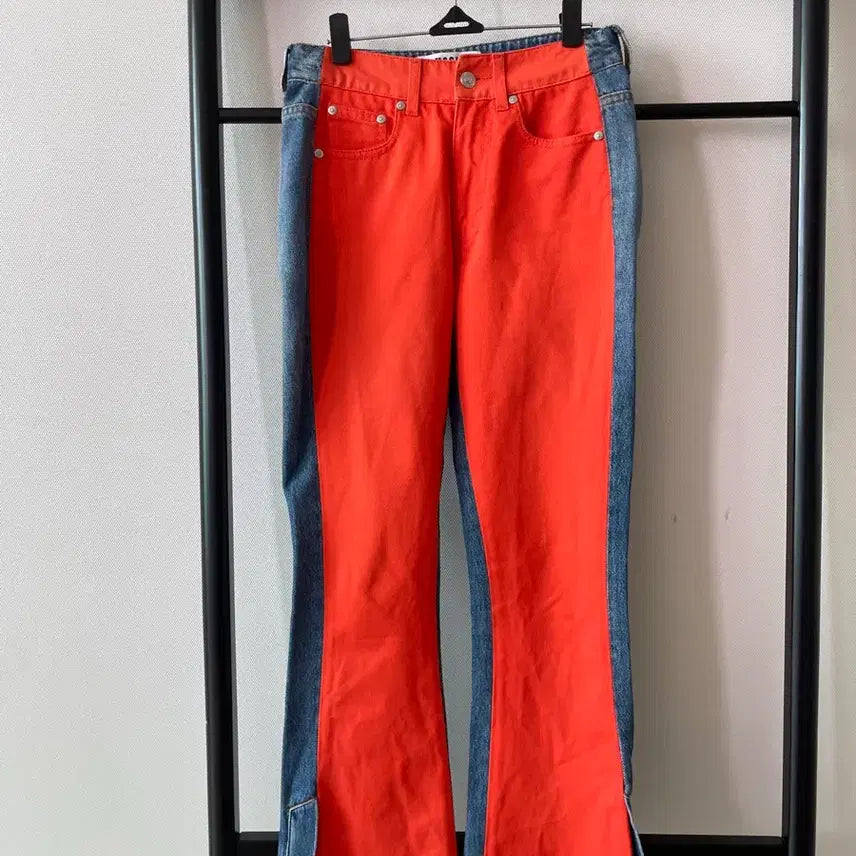 [BUNJANG] MSGM Milano Orange Color-Block Denim Pants / MSGM 밀라노 오렌지 배색 데님 팬츠