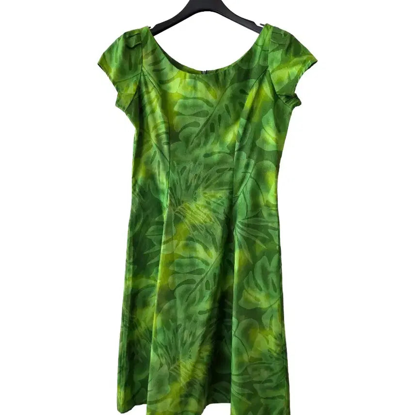[BUNJANG] A-Line Midi Dress Green Cotton / S/그린 A라인 원피스
