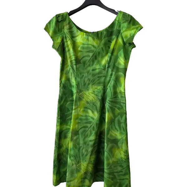 [BUNJANG] A-Line Midi Dress Green Cotton / S/그린 A라인 원피스