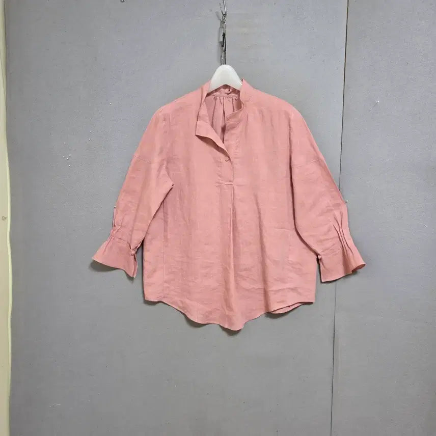 [BUNJANG] Linen 8-Sleeve Blouse - Indie Pink / s하루특가s25  8부소매 인디핑크 린넨 블라우스 F   n6104
