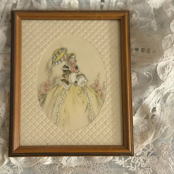 [BUNJANG] Vintage Antique Style Woman Portrait Framed Art / 프레임 액자 빈티지 앤틱 여성 그림