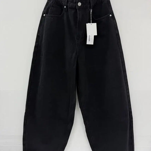[BUNJANG] No Manual Washed Black Wide Pants / 노매뉴얼 데님 워시드블랙 와이드팬츠