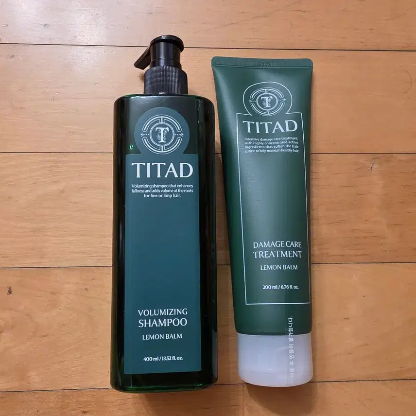 [BUNJANG] Titad Lemon Balm Root Volume Shampoo 400ml & Damage Care Treatment 200ml / 티타드 레몬밤 뿌리 볼륨 샴푸 400ml,데미지케어 트리트먼트 200ml