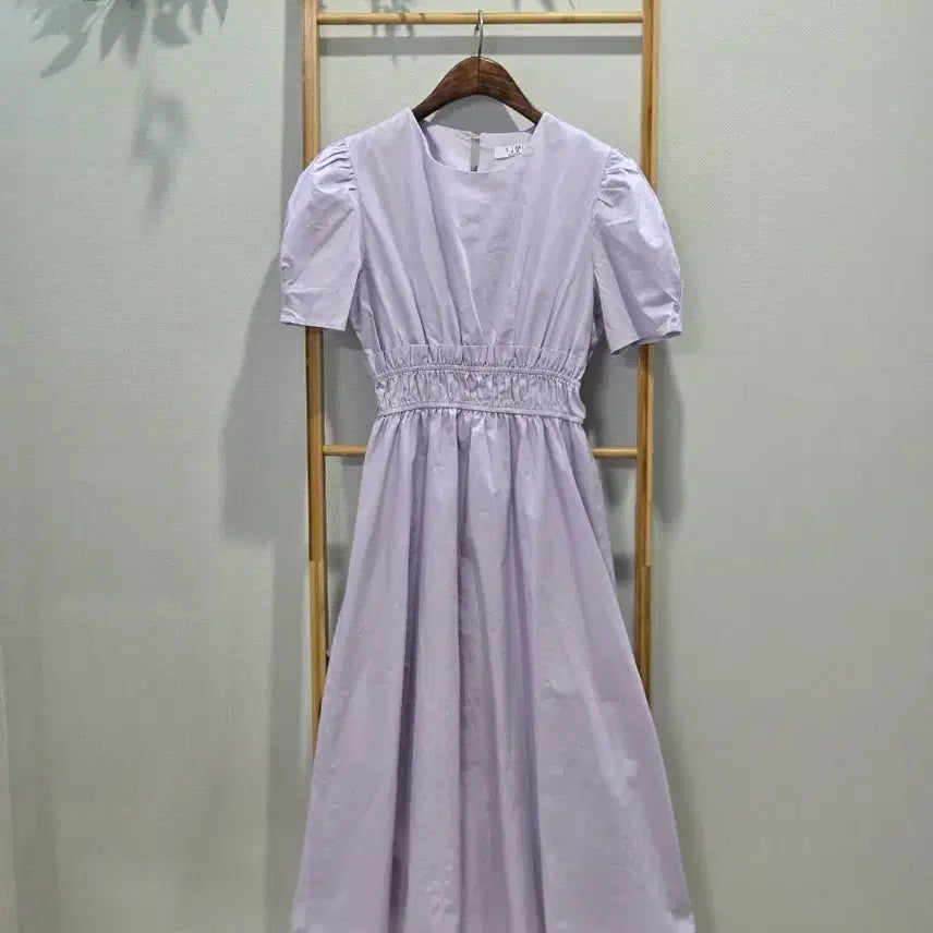 [BUNJANG] Lavender Puff Sleeve Long Dress / 라벤더 퍼프소매 롱원피스
