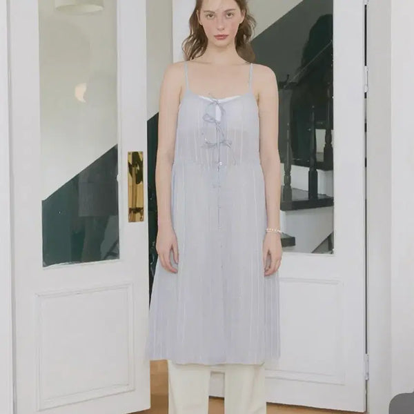 [BUNJANG] Margarin Fingers Lace Chiffon Dress Blue / 마가린핑거스 레이스 쉬폰 원피스 블루