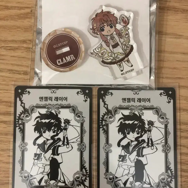 [BUNJANG] CLAMP Exhibition Angelic Layer Acrylic Card Can Badge Bundle Set / 클램프전 엔젤릭레이어 아크릴 카드