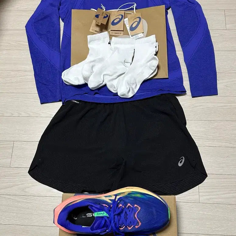 [BUNJANG] ASICS Superblast 3 Set Shorts & Longsleeve / 아식스 슈퍼블라스트 3 세트
