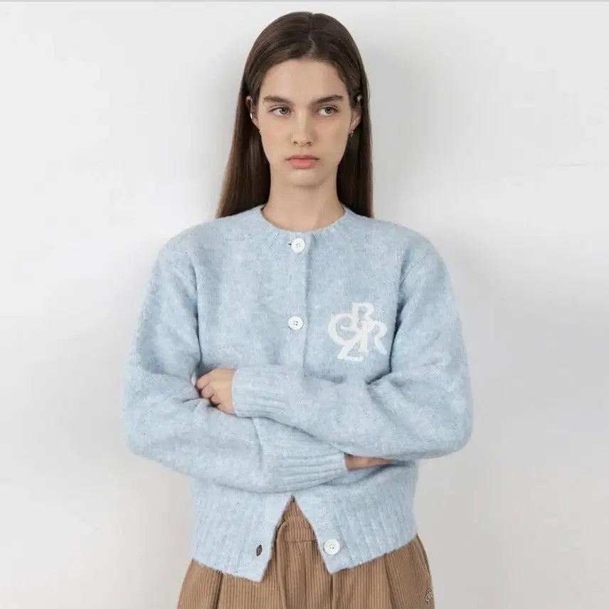 [BUNJANG] Citybreeze City Symbol Logo Cardigan Sky Blue / 시티브리즈 시티 심볼 로고 가디건 스카이블루 free