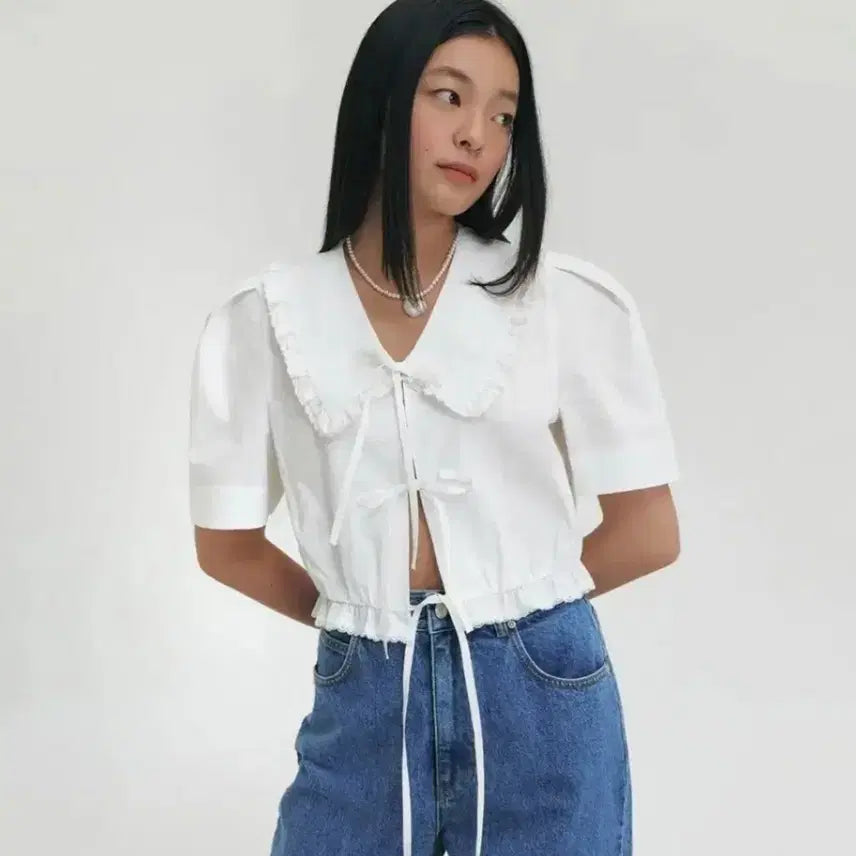 [BUNJANG] Grove Morris Ribbon Blouse / 그로브 모리스 리본 블라우스