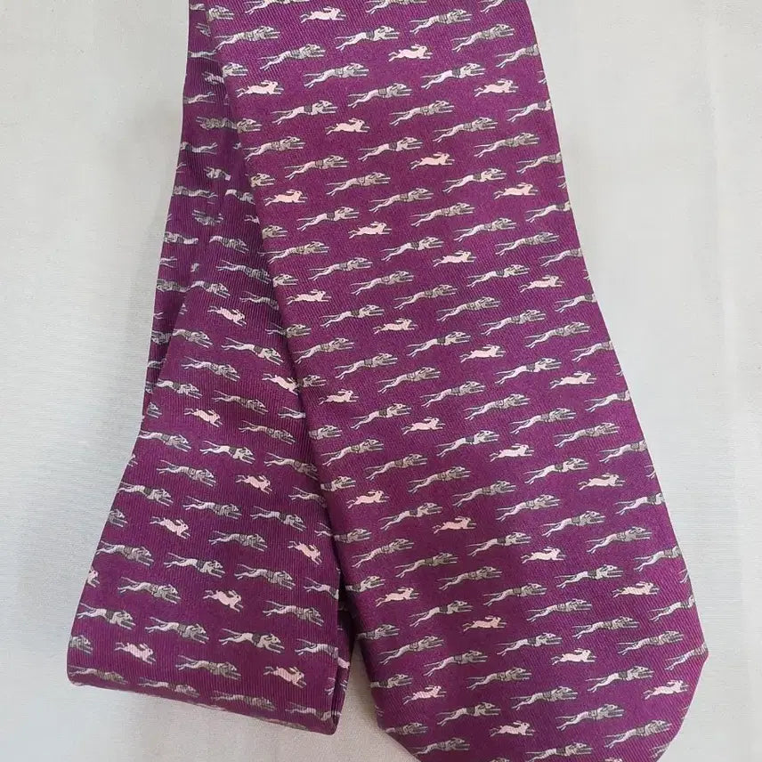 [BUNJANG] Hermès Burgundy Silk Necktie / (정품)에르메스 자주색 실크 넥타이