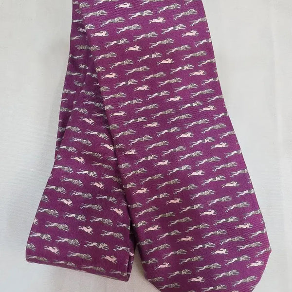 [BUNJANG] Hermès Burgundy Silk Necktie / (정품)에르메스 자주색 실크 넥타이