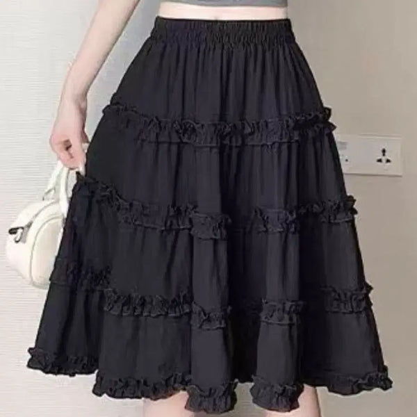 [BUNJANG] Black Midi Skirt / 시착)블랙 미디 스커트