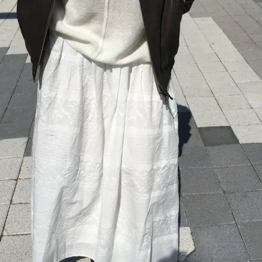[BUNJANG] White Long Skirt / 화이트 롱 스커트
