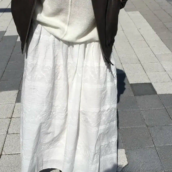 [BUNJANG] White Long Skirt / 화이트 롱 스커트