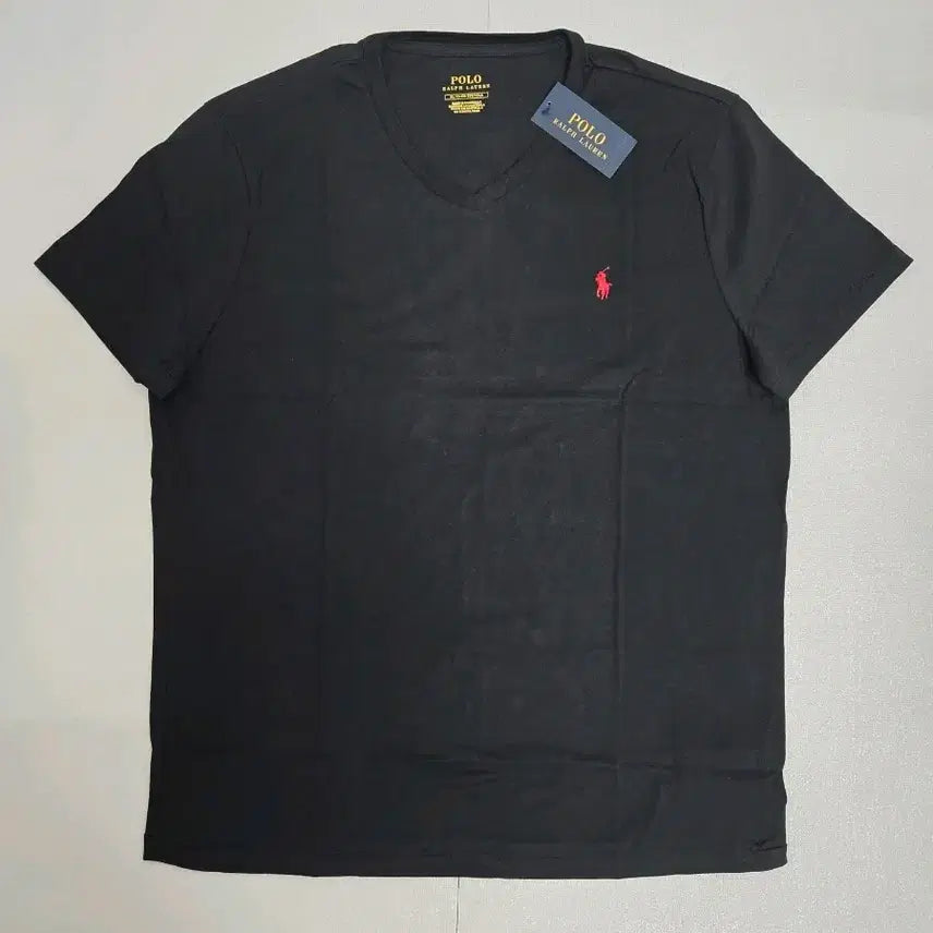 [BUNJANG] Polo Ralph Lauren Black V-Neck Short Sleeve T-Shirt XL / 폴로 랄프로렌 블랙 V넥 반팔 XL 티셔츠