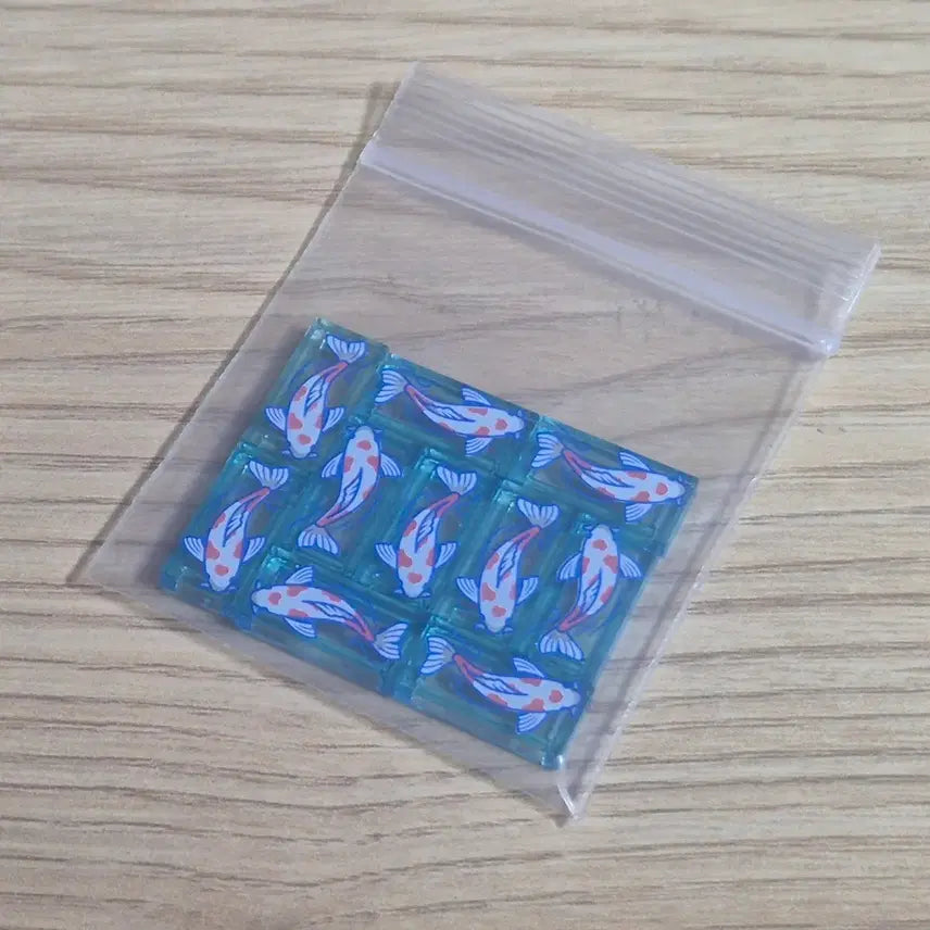 [BUNJANG] LEGO White Koi Fish Printing Tile 10 pcs Bundle (3069pb1167) / 레고 흰색 잉어 물고기 프린팅 타일 10개 일괄 (3069pb1167)