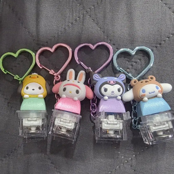 [BUNJANG] Sanrio Peekaboo Keycap Keyring Figure - Cinnamoroll, Pochacco, My Melody, Kuromi / 정품>산리오 빼꼼 키캡 키링 피규어_ 시나모롤 포차코 마이멜로디 쿠로미