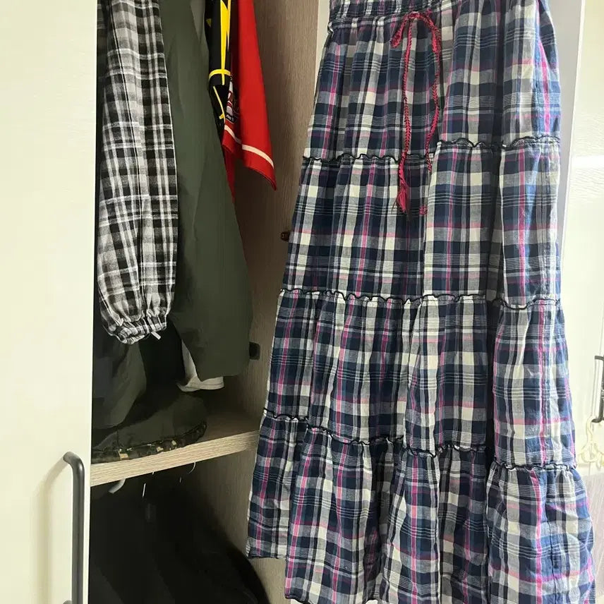 [BUNJANG] Check Gingham Ruffle Long Dress / 체크 캉캉 롱 원피스
