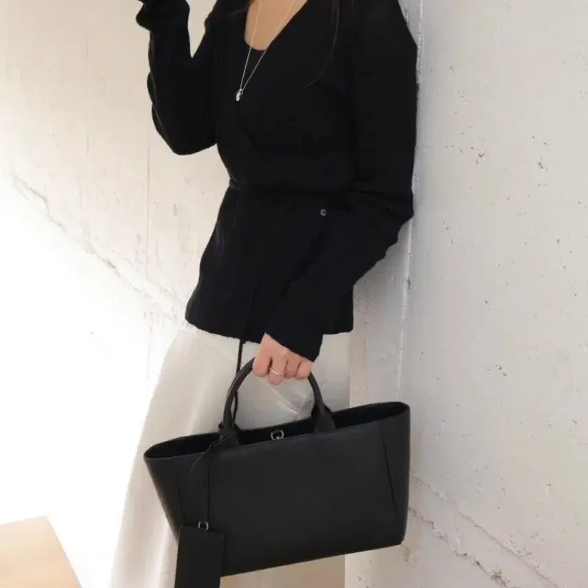 [BUNJANG] Grip Leather Tote Bag / 블랙 토트백