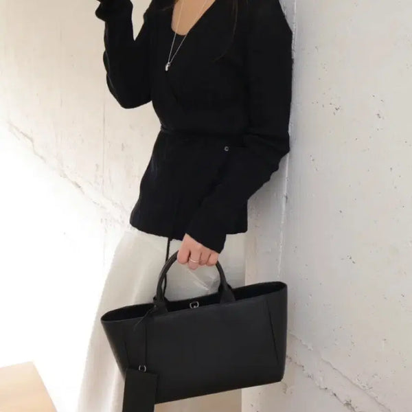[BUNJANG] Grip Leather Tote Bag / 블랙 토트백