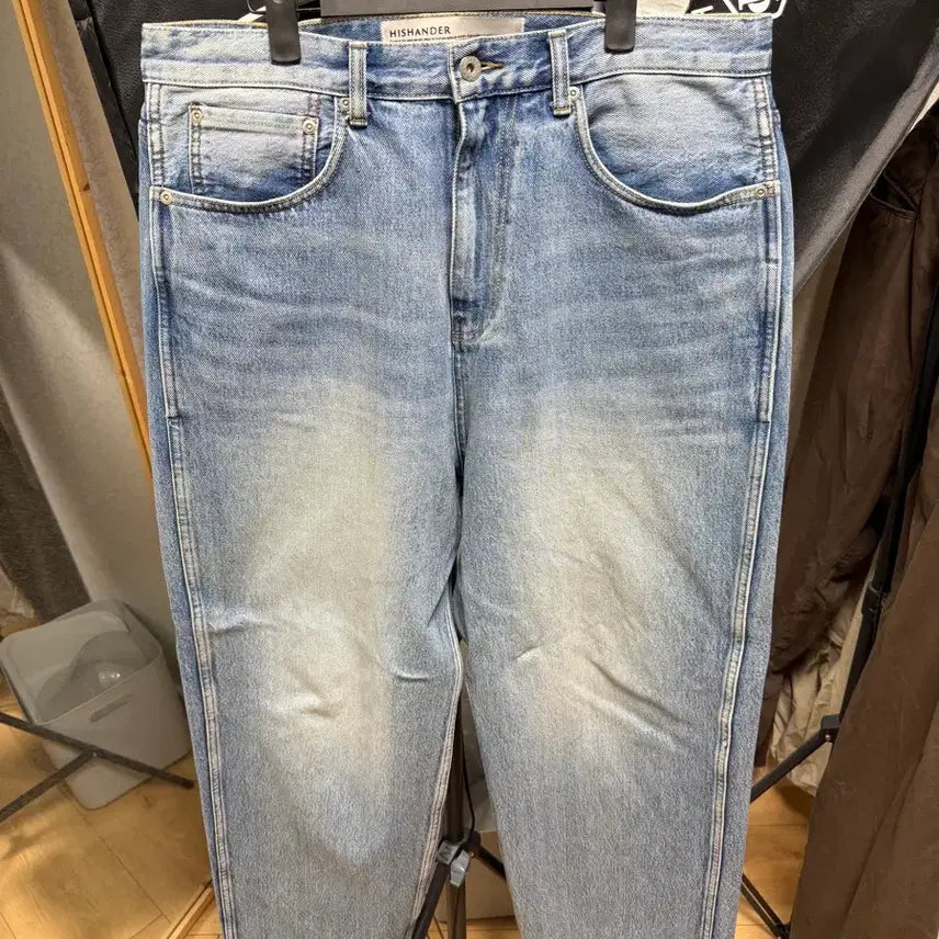 [BUNJANG] His Hands 5P Washed Wide Denim Pants XL / 히즈핸더 5P 워시드 와이드 데님 팬츠 XL