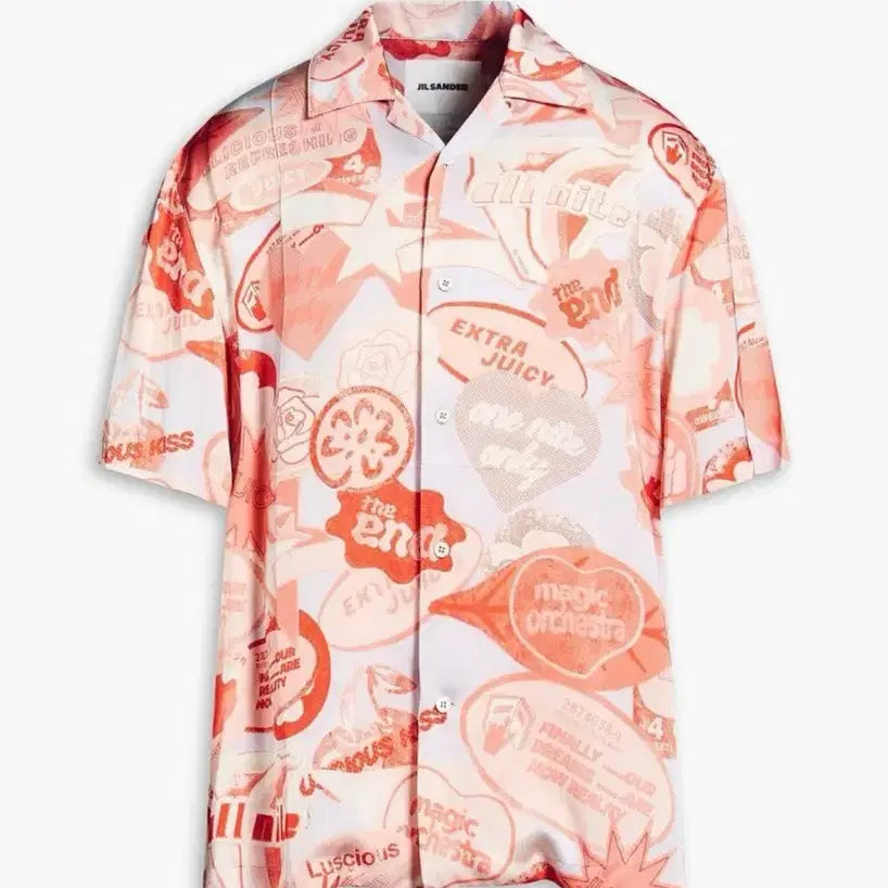 [BUNJANG] Jil Sander Hawaiian Shirt Print Crepe de Chine Shirt / [41] 질샌더 하와이안 셔츠 프린트 크레이프 드 쉬르트