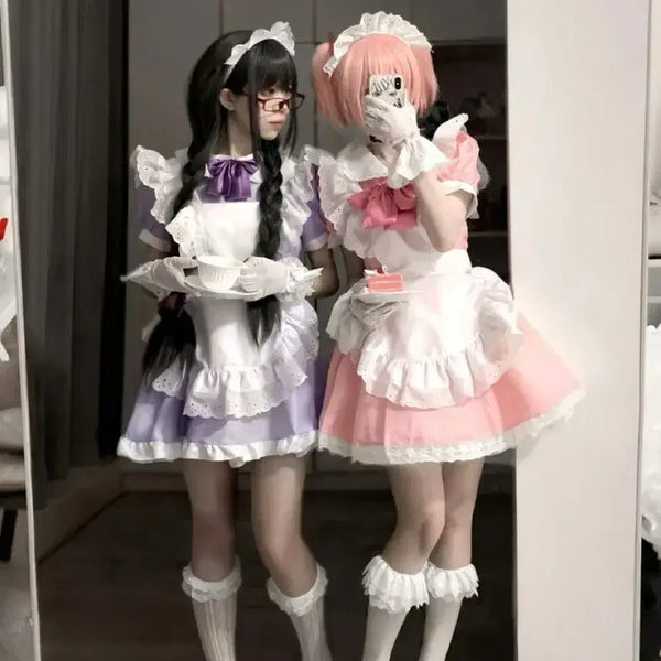 [BUNJANG] Puella Magi Madoka Magica Homura School Uniform & Maid Outfit Cosplay Set / 2벌가격)마법소녀마도카마기카 호무라 교복+메이드복 코스프레ㅣ미소녀 마마마
