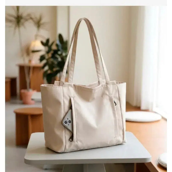 [BUNJANG] Daily Oxford Large Capacity Shoulder Bag - Ivory / (새상품) 데일리 옥스포드 여성 숄더백 대용량 보부상 가방 아이보리