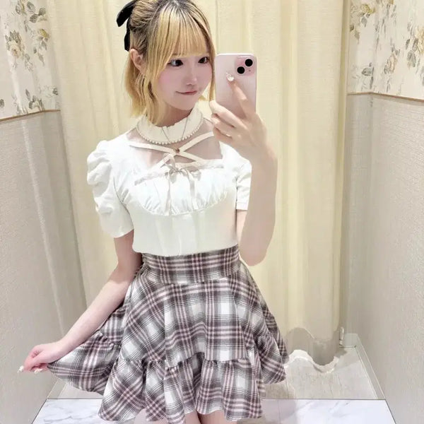 [BUNJANG] Evelyn Ribbon Skirt / Evelyn 에블린 백 리본 스커트 양산형지뢰계스나계허니뮤