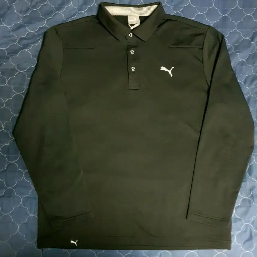 [BUNJANG] Puma Vintage Embroidered Logo Poly Stretch Polo Shirt Black XL / (빈티지) 푸마 골프웨어  자수로고 폴리 스트레치 카라티 블랙 (XL)