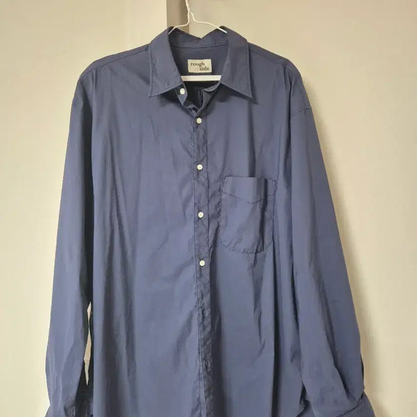 [BUNJANG] Roughside Navy Shirring Shirt Size 2 / 러프사이드 셔츠(네이비, 2사이즈)