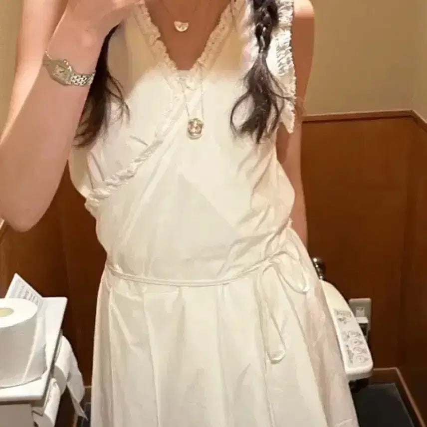 [BUNJANG] Ribbon Light Flora Dress New / 리본빛 플로라 드레스 새상품