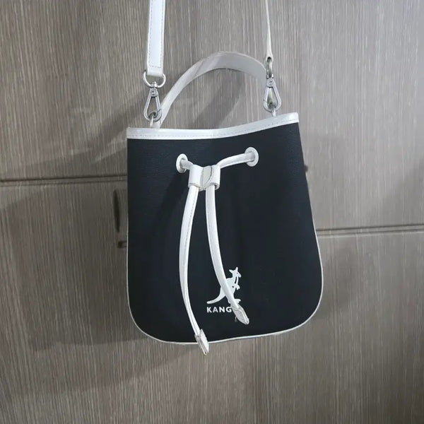 [BUNJANG] Kangol Bucket Bag Black & White / 캉골 복조리백 블랙 앤 화이트
