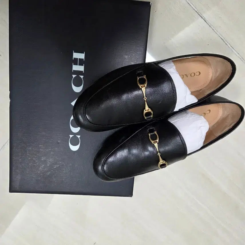 [BUNJANG] Coach Black Leather Loafers / 코치 로퍼 블랙 여성 슈즈