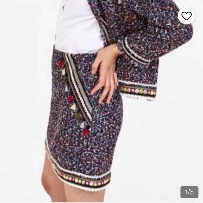 [BUNJANG] ZARA Tweed Tassel Mini Skirt / [신품급] 자라(ZARA) 트위드 테슬 미니 스커트 치마