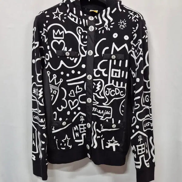 [BUNJANG] Castelbajac Women's Patterned Hooded Zip-Up / 까스텔바작 여성  패턴 후드 집업 100